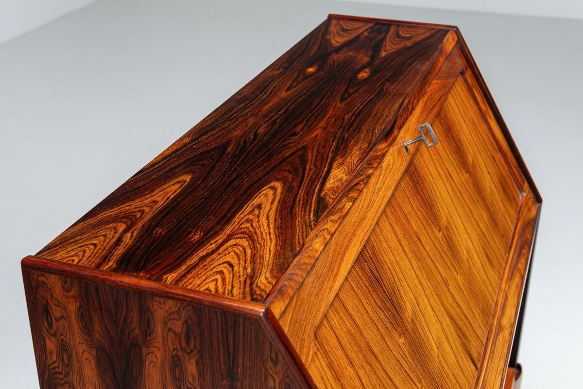 Cabinet secrétaire H.W. Klein en palissandre Bramin Danemark 1960