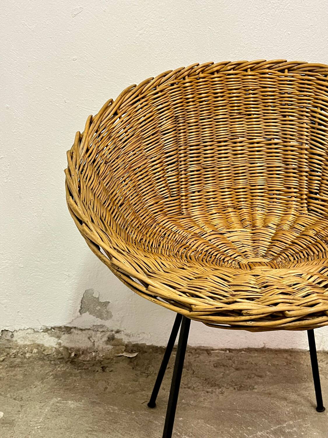 Vintage rattan basket chair