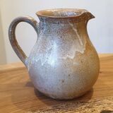 Handmade enameled stoneware pitcher