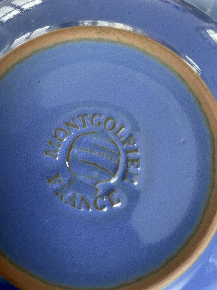 Set of 2 Montgolfier Blue Stoneware Deep Plates