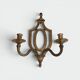 Golden Wrought Iron Wall Light with Oval Shield and Two Arms. French Work.