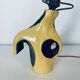 Vintage Yellow & Black Ceramic Lamp Base Modernist 50s/60s Free Form