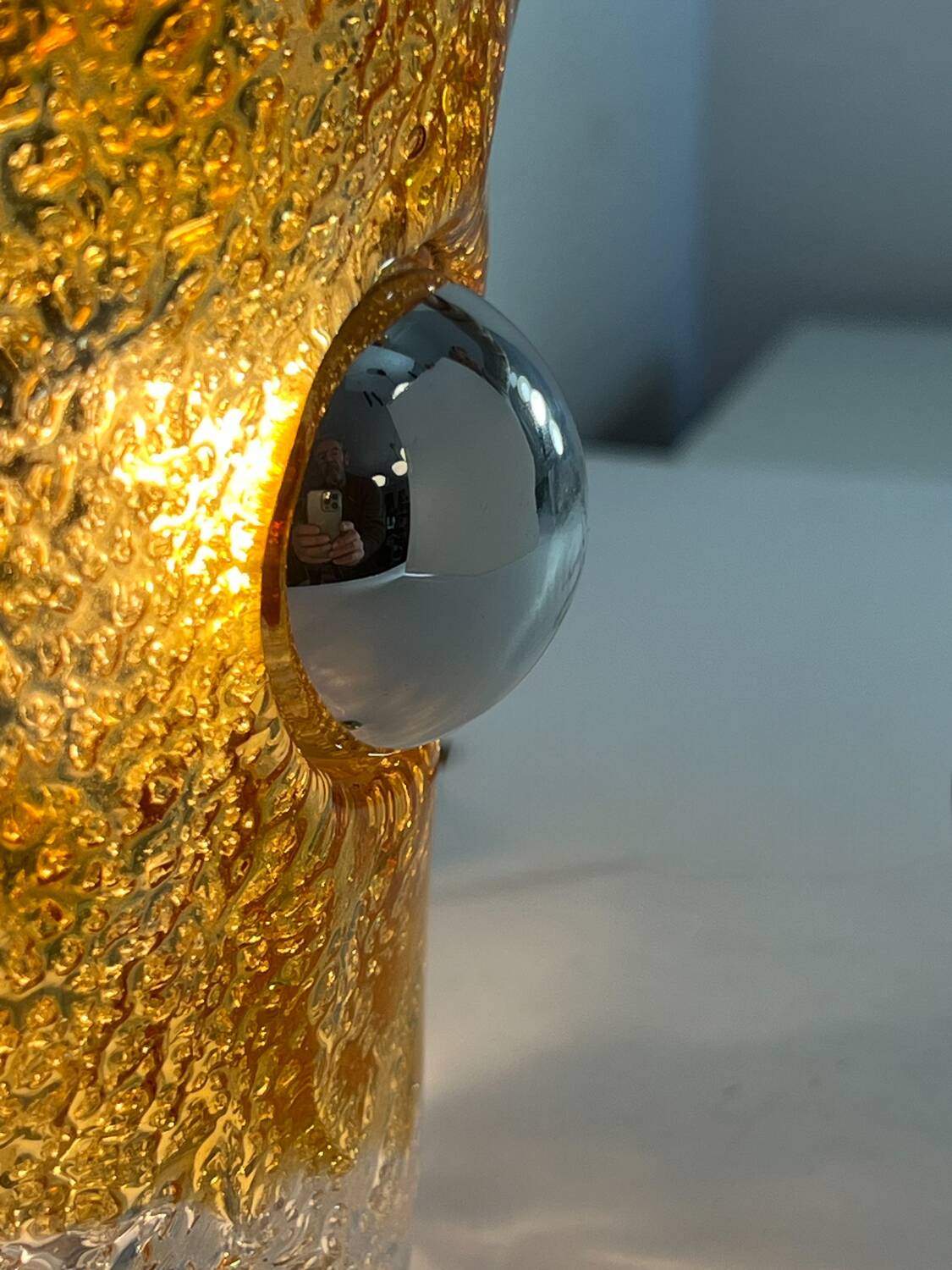 Italian chrome and Murano glass wall light from the 1970s.