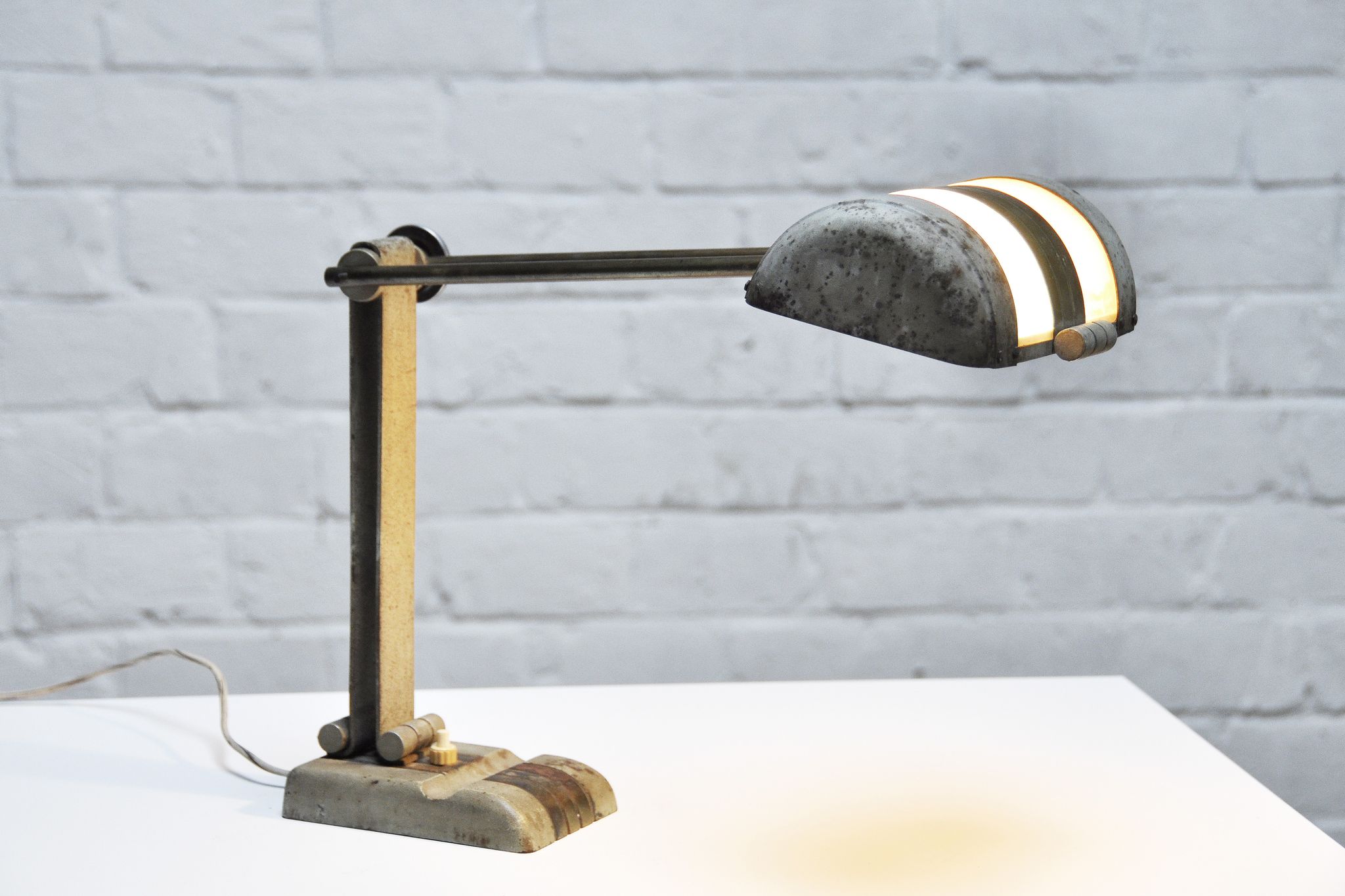 French art deco desk lamp in the style of rene koechlin, 1930s