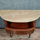 Commode sauteuse Louis XVI Demie lune en loupe d'orme et noyer vers 1900