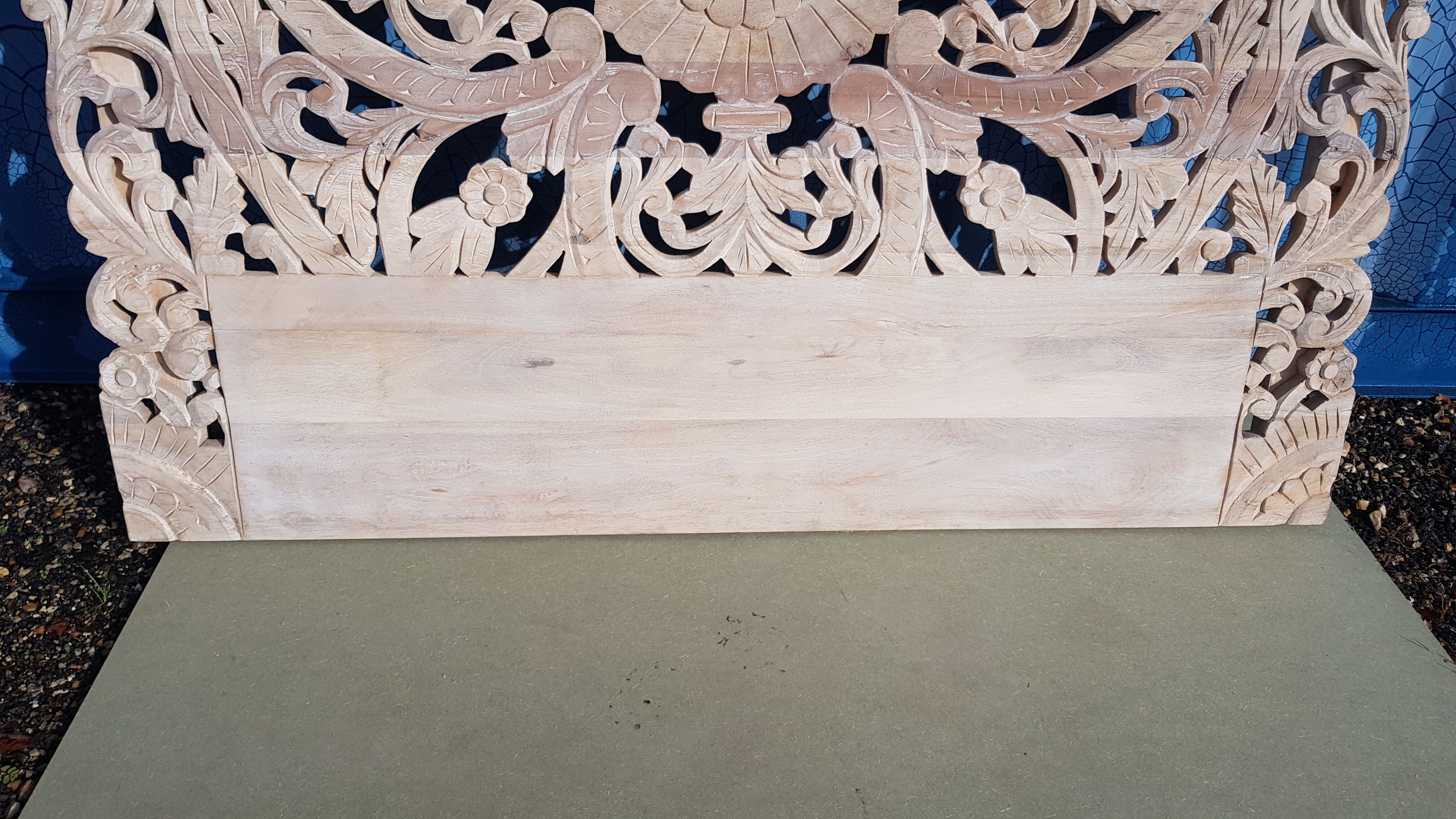 Carved mango headboard