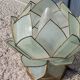 Pair of designer table lamps in turquoise blue green capiz mother-of-pearl from the 70s