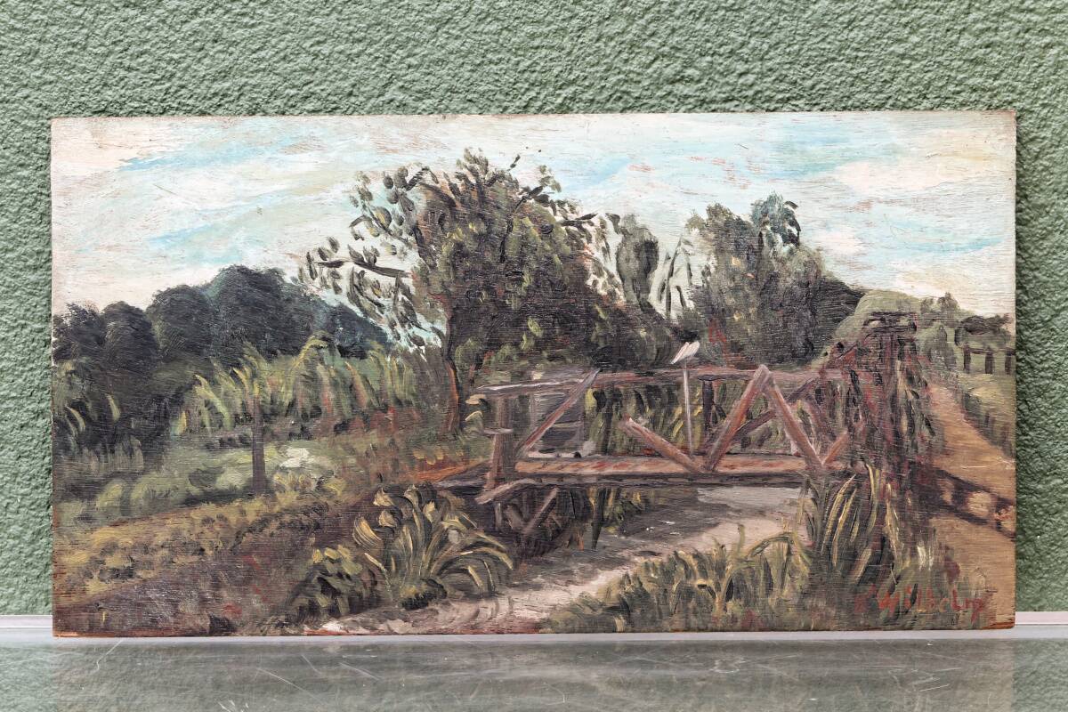 Oil on panel, Paul Wilhelm, garden in Saint Denis