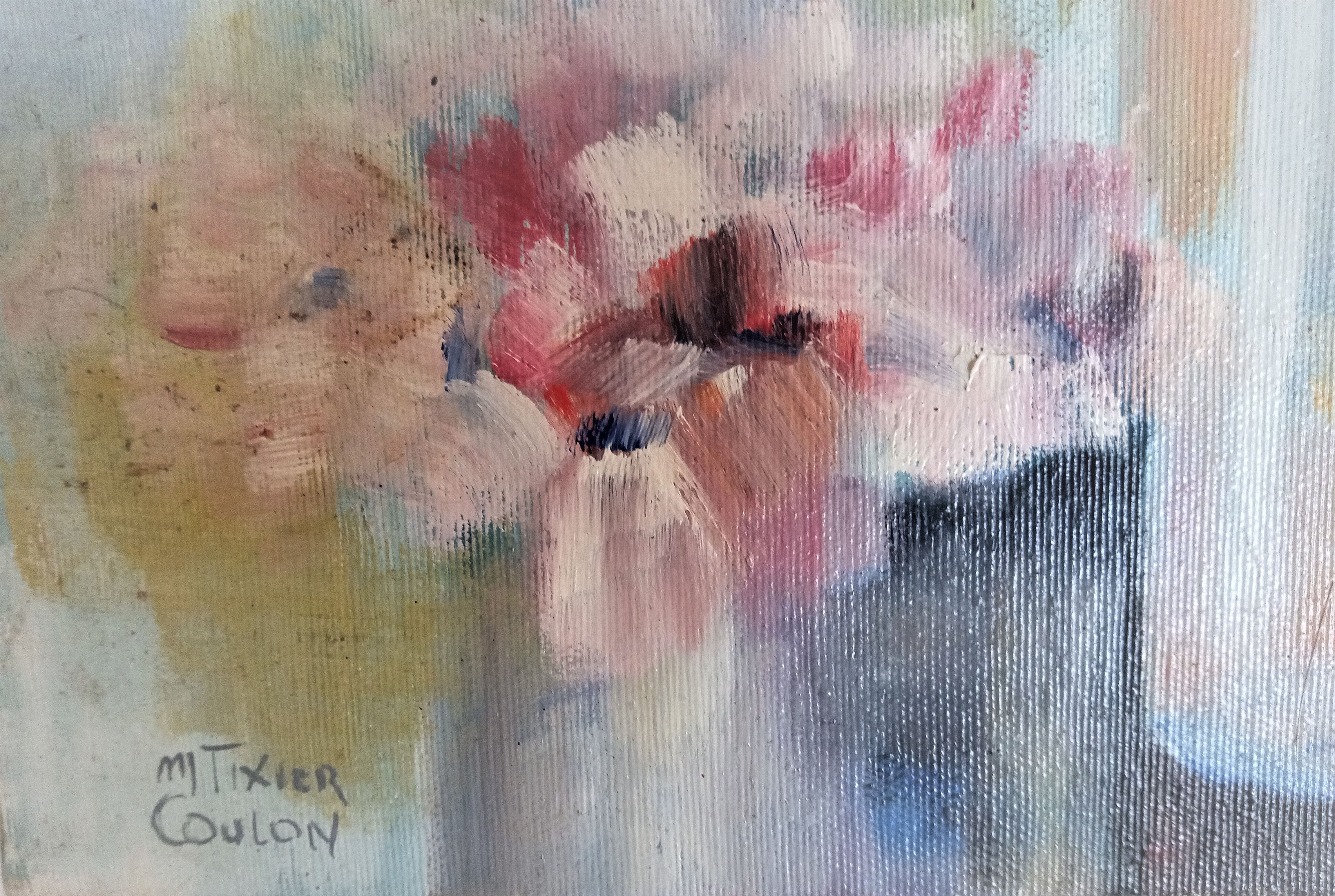 Impressionist still life with flowers, oil on canvas signed and framed