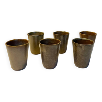 Lot de 6 gobelets vintage — Grès Pots Digoin