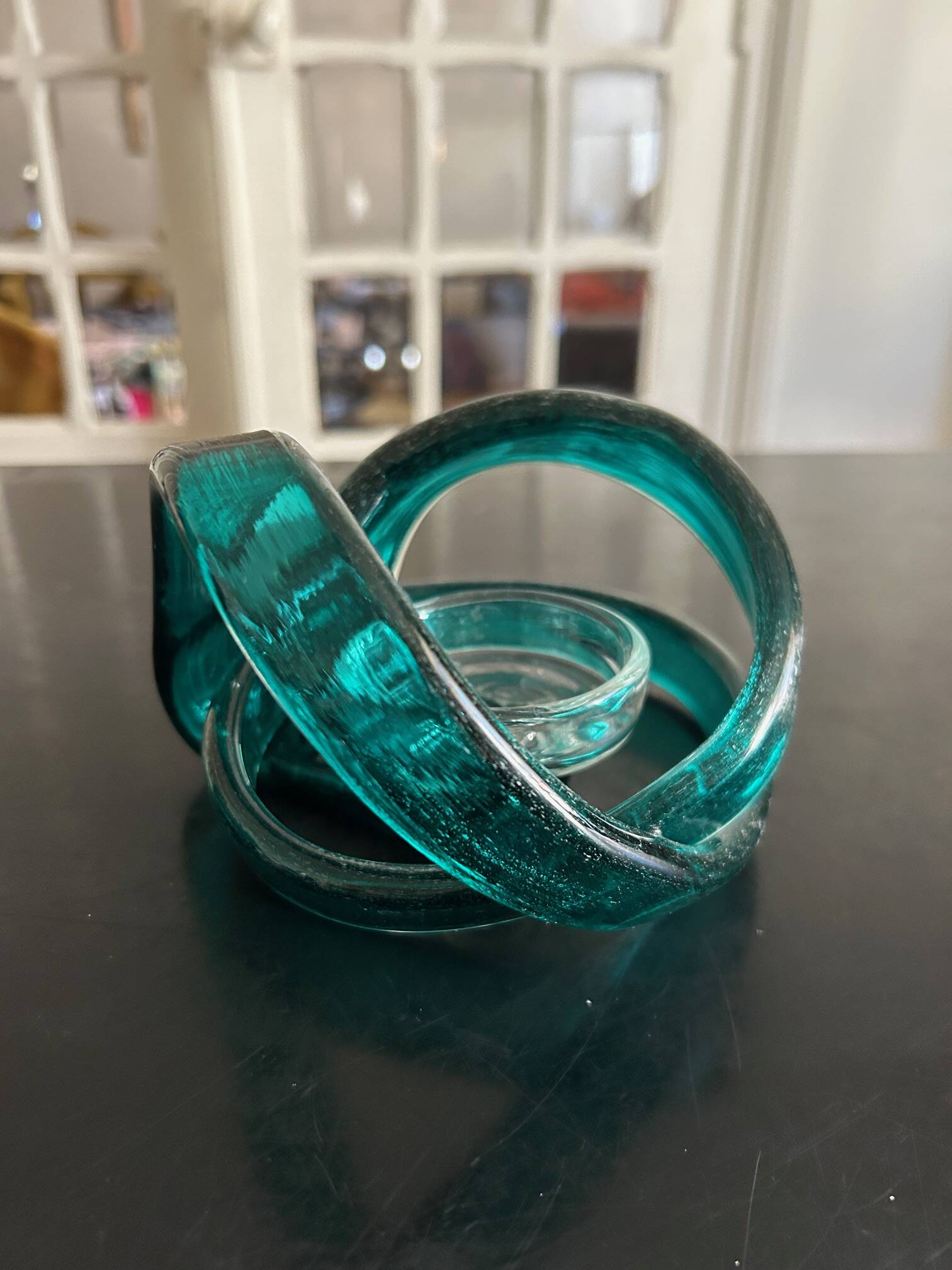 glass ribbon candle holder