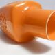 Orange Encased Hand-Blown Glass Flower Vase, Empoli, Italy