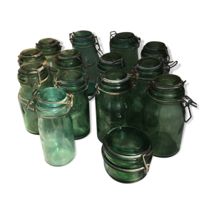 lot de 14 bocaux anciens