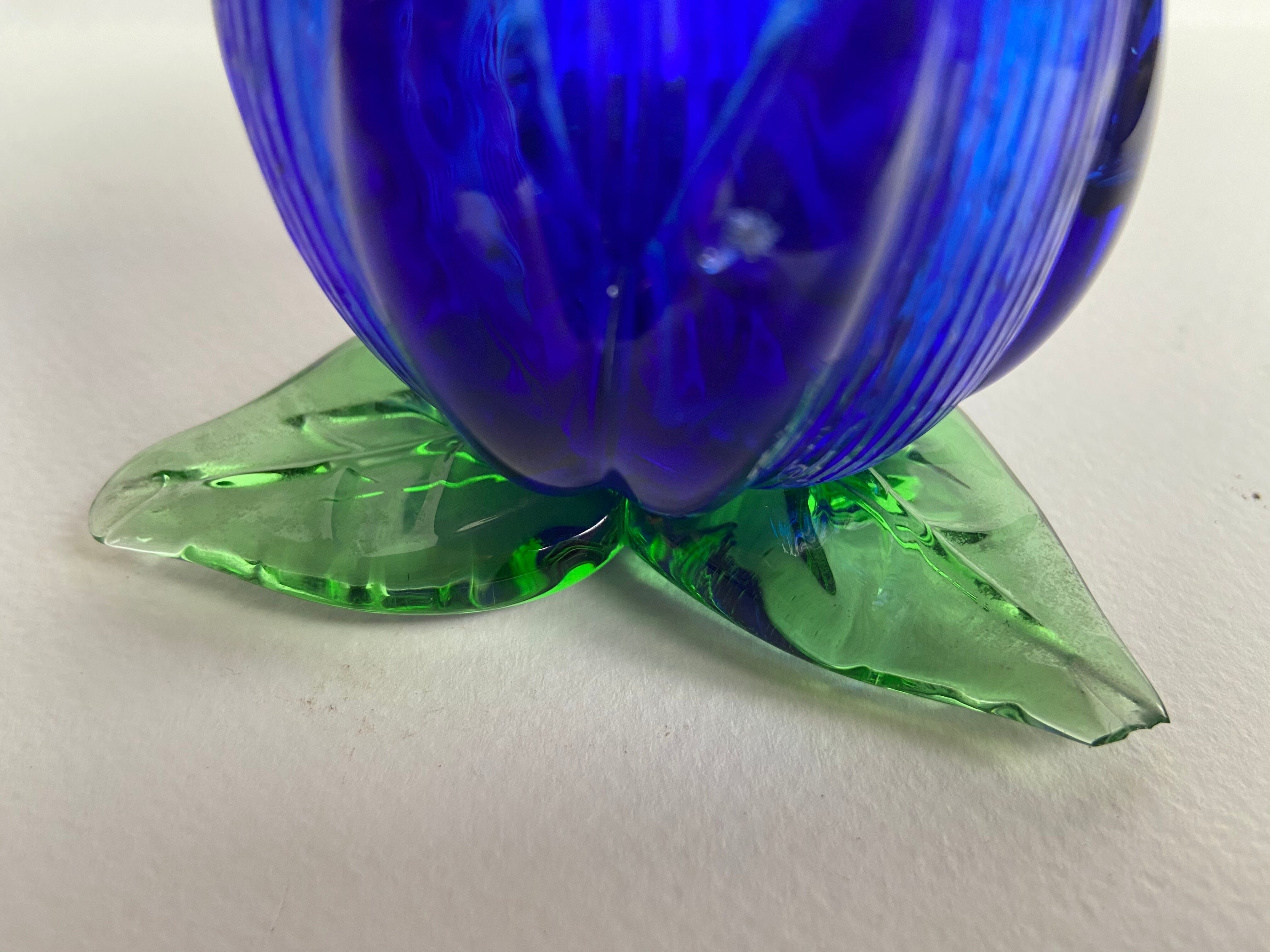 Glass flower candlestick