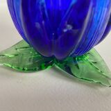 Glass flower candlestick