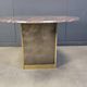 Vintage round granite and brass center table by Belgochrom , 1970s