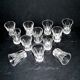 Baccarat set of 12 Art Deco cut crystal liqueur glasses star cave cabaret
