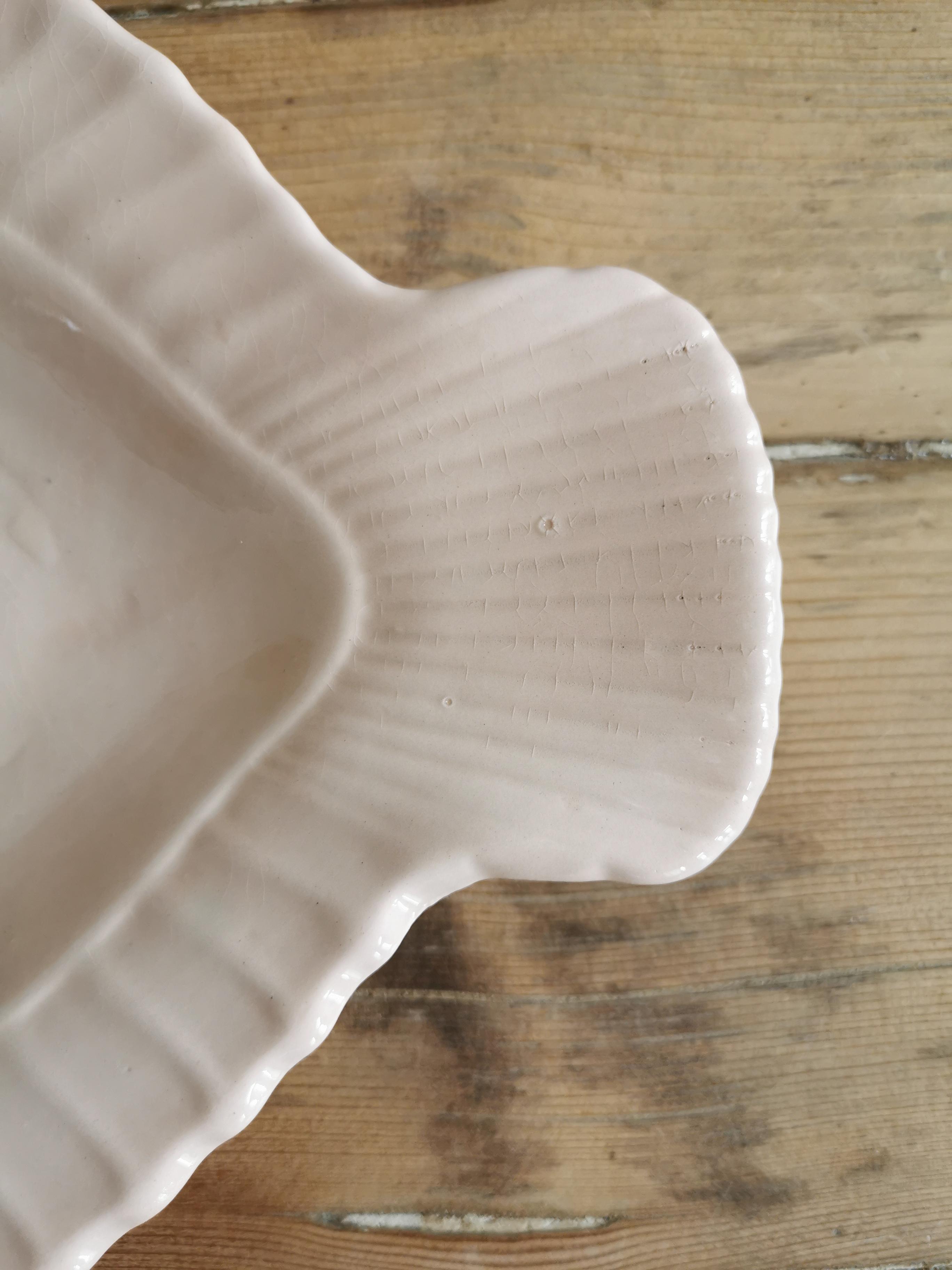 Fish dish Digoin sarreguemines vintage pink