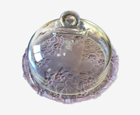 W.Germany crystal cheese bell on tray dimension: height -15cm- diameter -22cm-