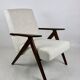 Vintage Ivory White Boucle Model B-310 Armchair, 1970s
