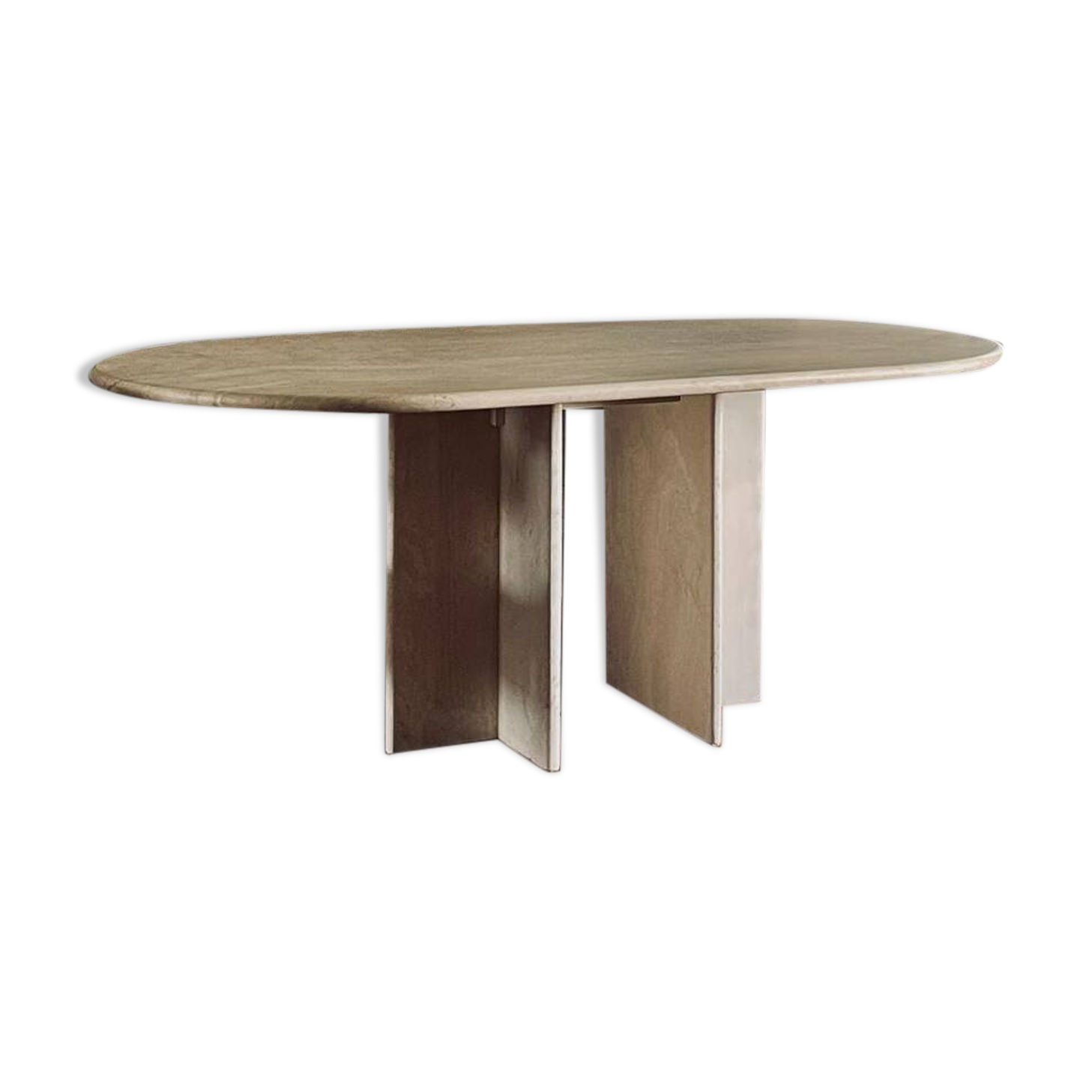 Table à manger Roche Bobois en travertin italien – Années 70/80