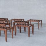 French mid-century wooden luggage racks