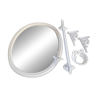 White enameled cast iron bathroom set