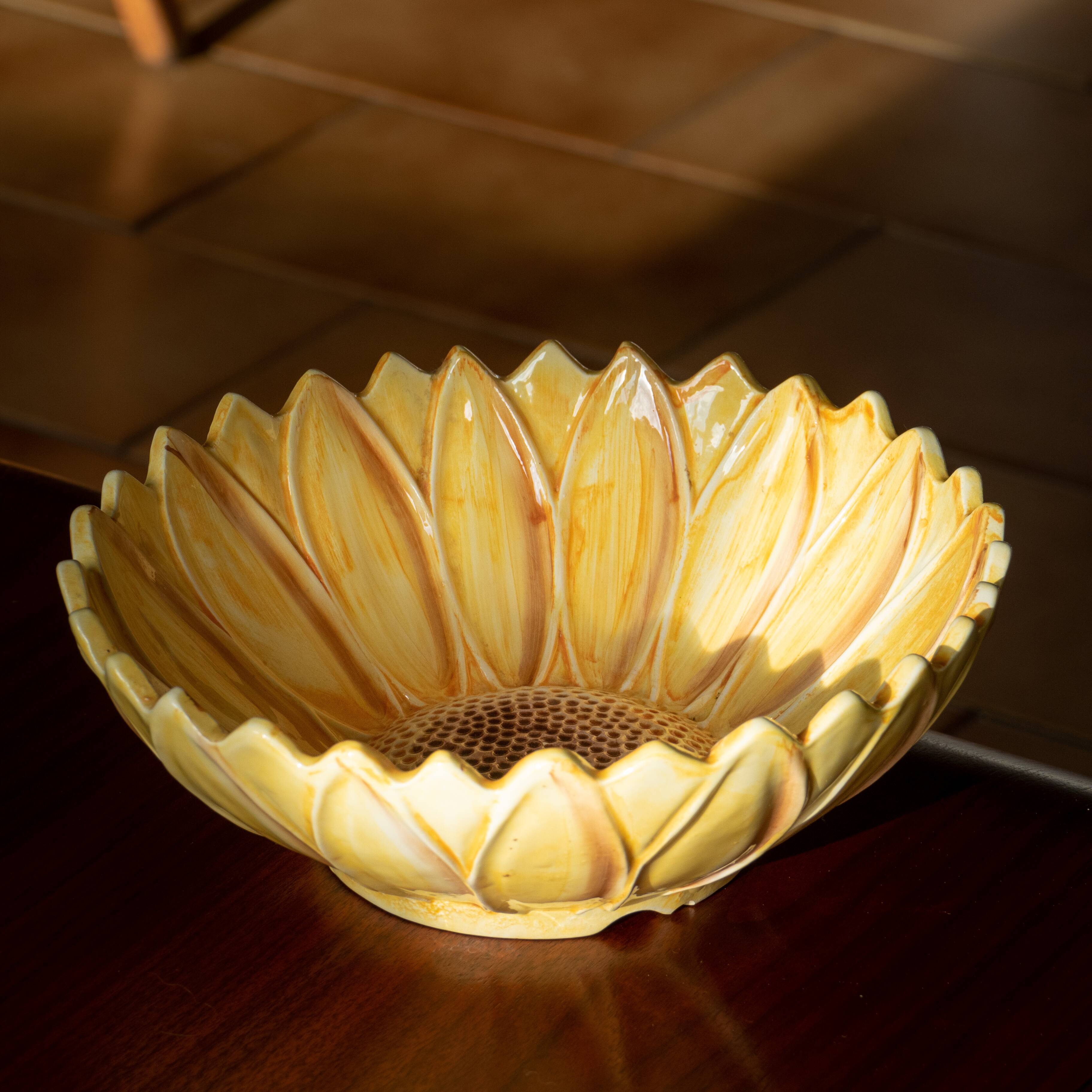 Old drainer in sunflower slip signed GV