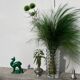 Art Deco figurine of a green ceramic doe
