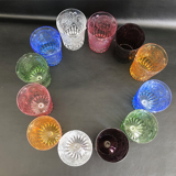 12 old mold glass glasses