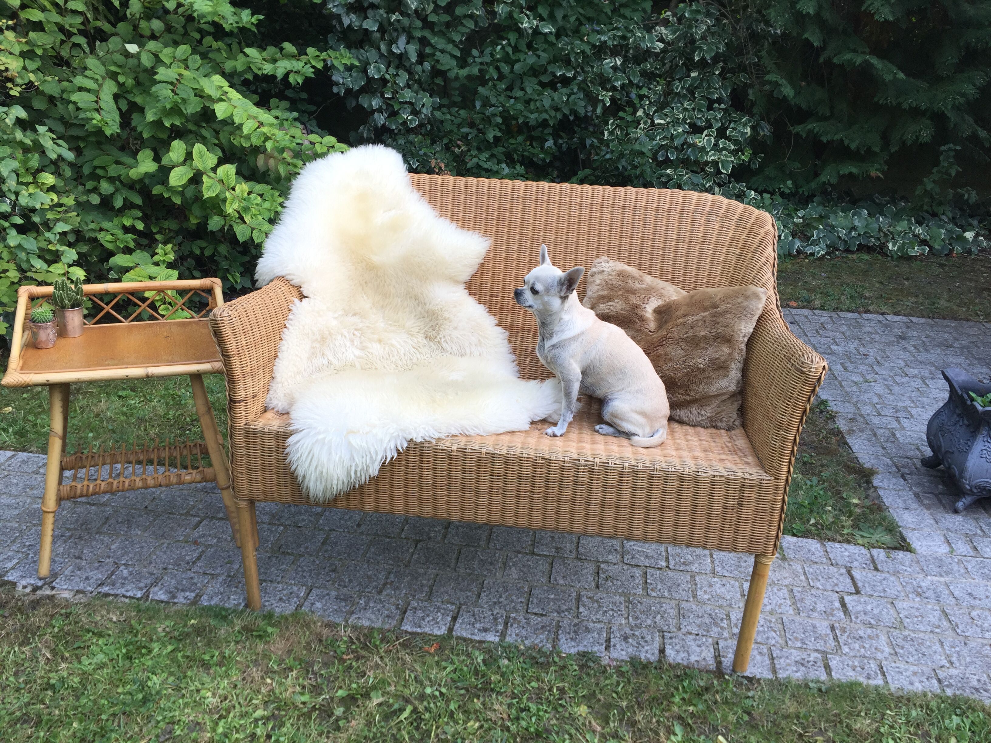 Banquette en bambou, rotin & osier adulte vintage