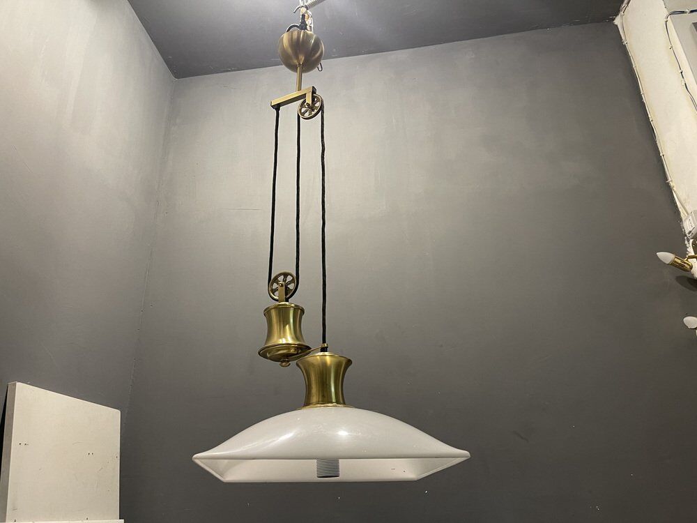 Italian brass light pendant, 1980s