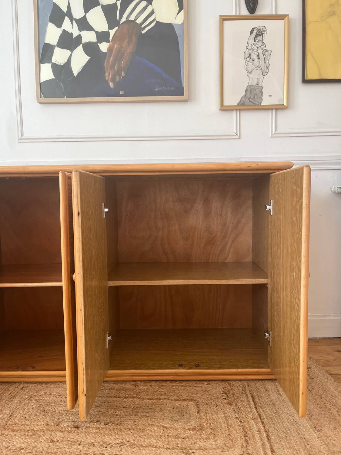 Vintage bamboo and rattan sideboard