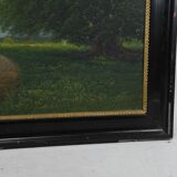 Tableau peinture du XIXe "paysage d'été"