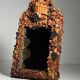 English folk art mirror leather