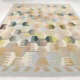 9x12 Kilim Pastel Tones Overisze Anatolian Flatweave Kilim Rug, 270x352 Cm