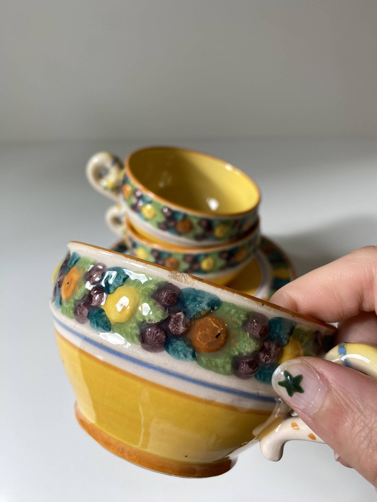 Della Robbia Italian ceramic cup 1950