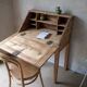 Secrétaire bureau vintage ancien bois massif