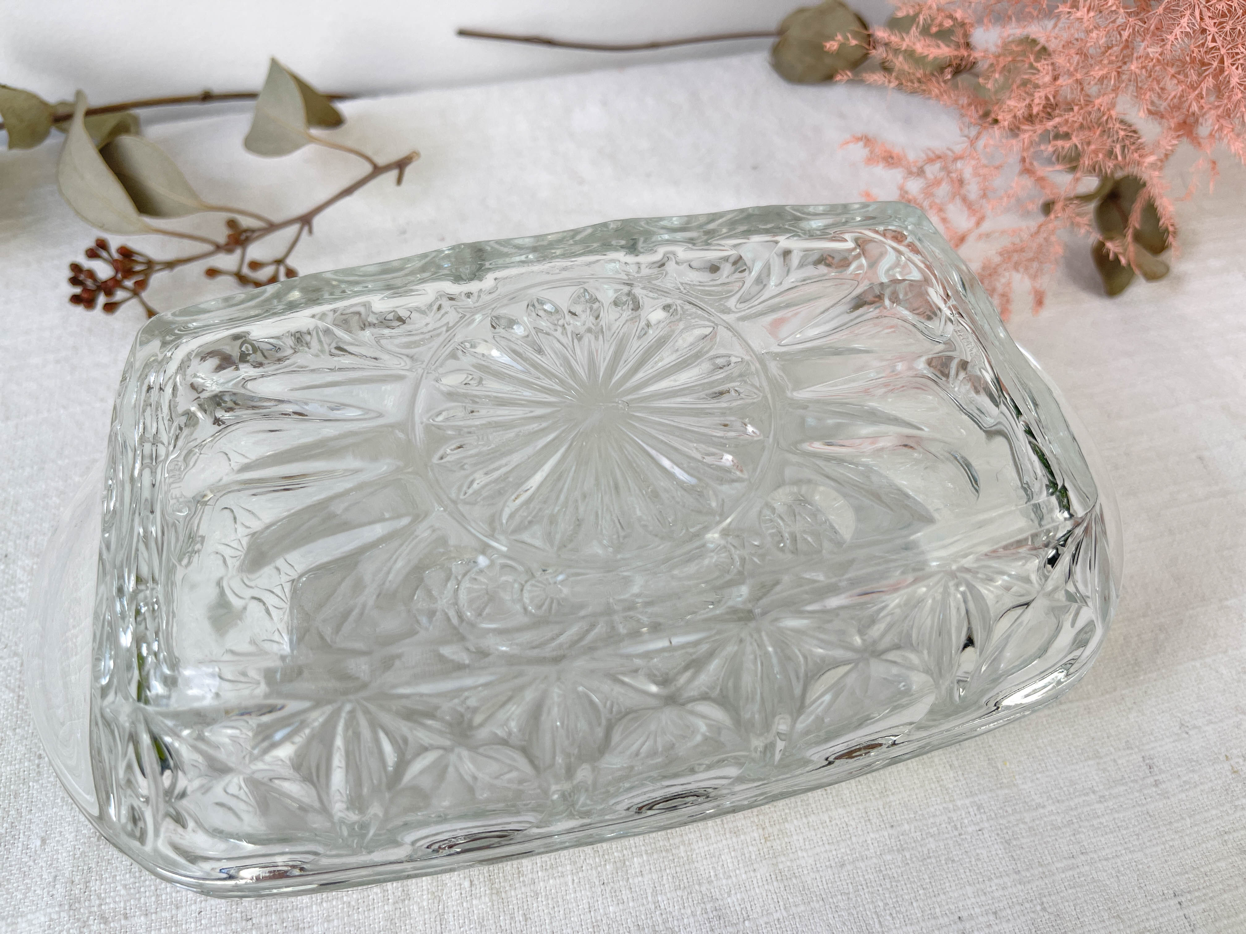 Vintage glass butter maker made in france reims