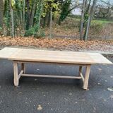 Extendable renovated 20th century oak farmhouse dining table, 200-280cm