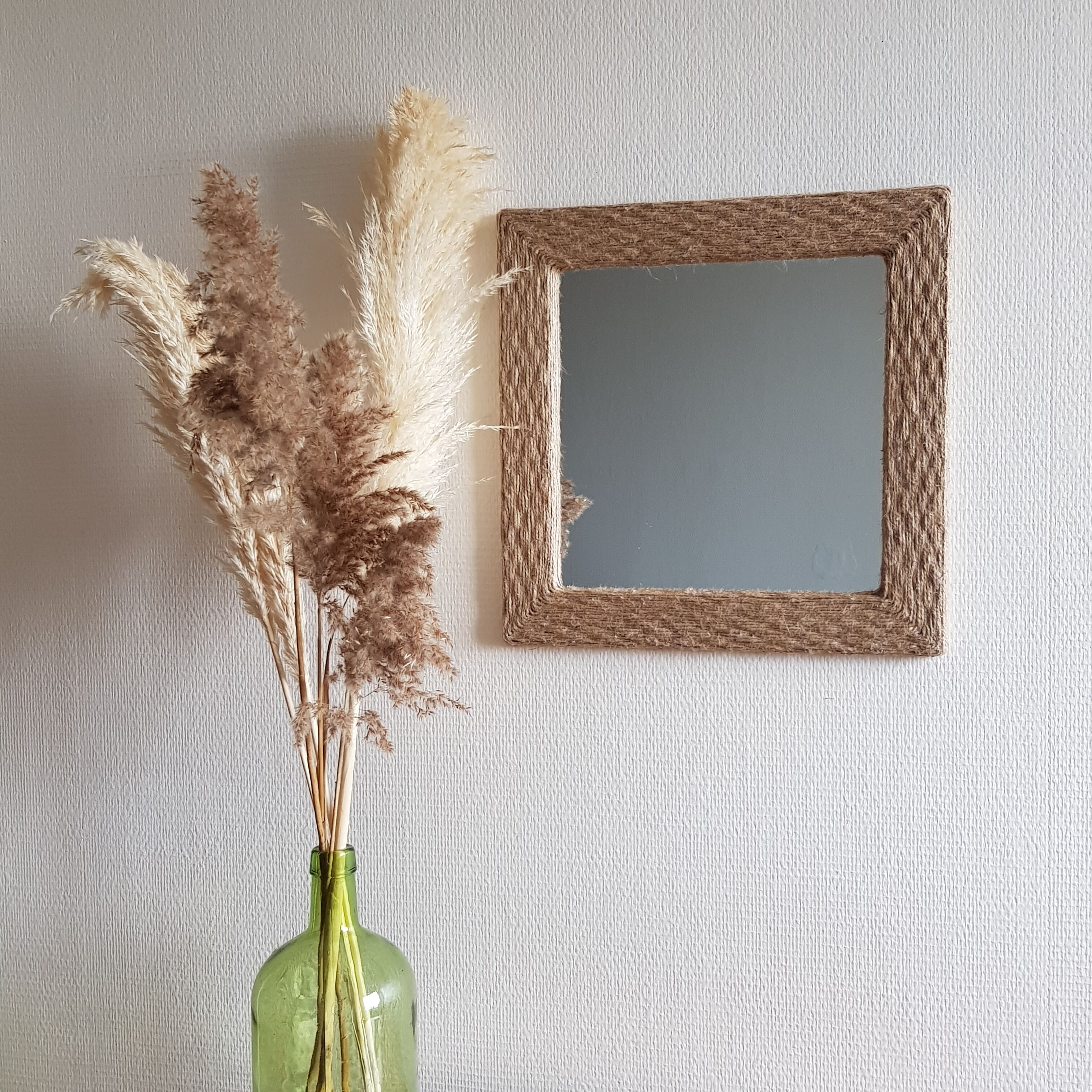 Miroir en fil de jute 43x43cm