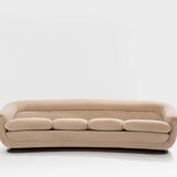 Walnut and mohair velvet sofa by Isa Bergamo, 1940s