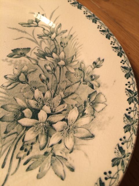 Trio of plates green tones