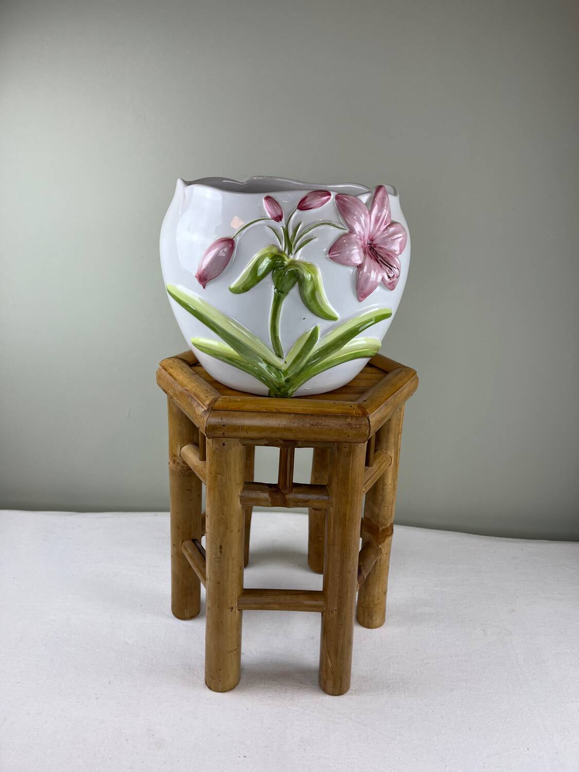 Vintage bamboo side table