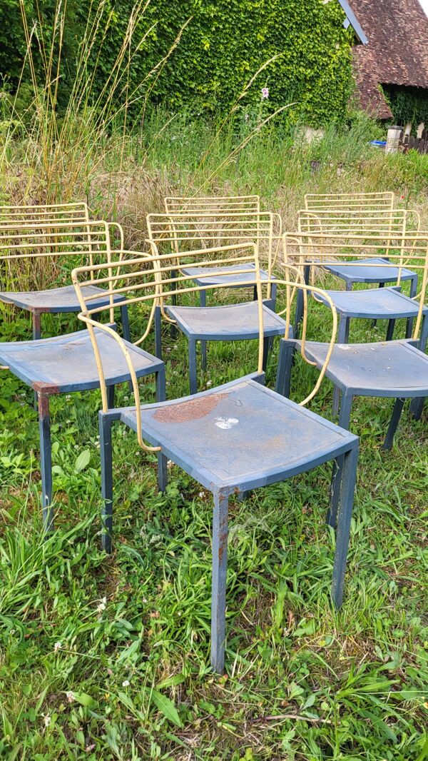 10 fauteuils ''Piccolo'' Pascal Mourgue pour Fermob