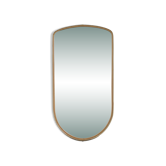 Large vintage ovoid mirror with gold and black edges - 1960s