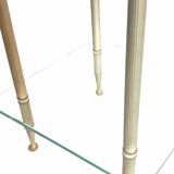Side table in glass and brass