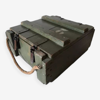 Green wooden chest ammunition box