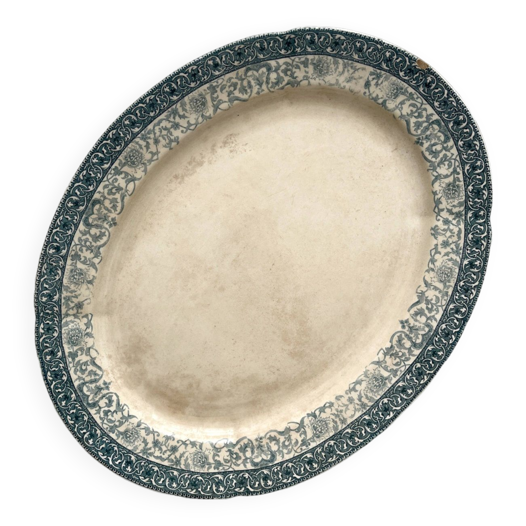 Oval ironstone dish "Sully" Choisy le Roi Hautin Boulenger et Cie