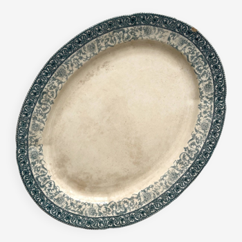 Oval iron earthenware dish "Sully" Choisy le Roi Hautin Boulenger et Cie